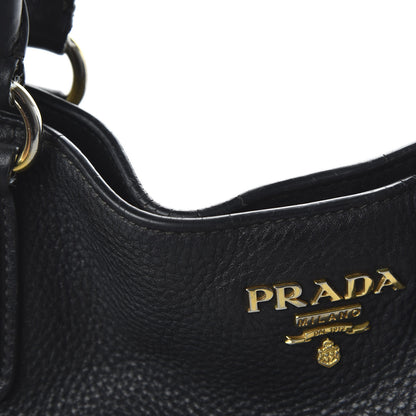 Prada Vitello Daino Side Pocket Tote Black 12 of 16