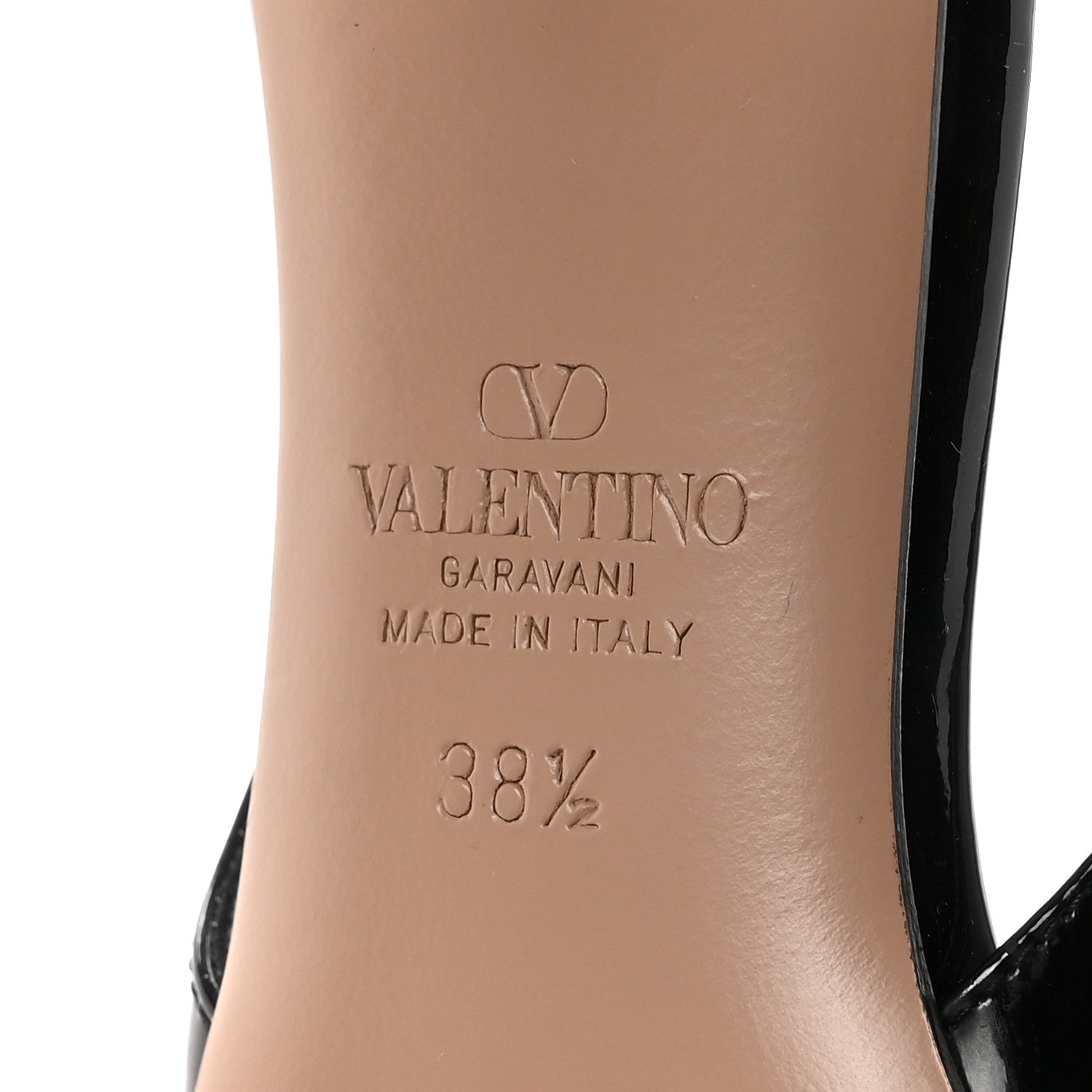 Valentino Garavani Patent Signature Vlogo Slingback 65mm Pumps 38.5 Black 7 of 10
