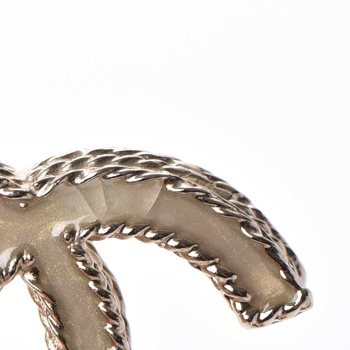 Crystal CC Brooch Light Gold