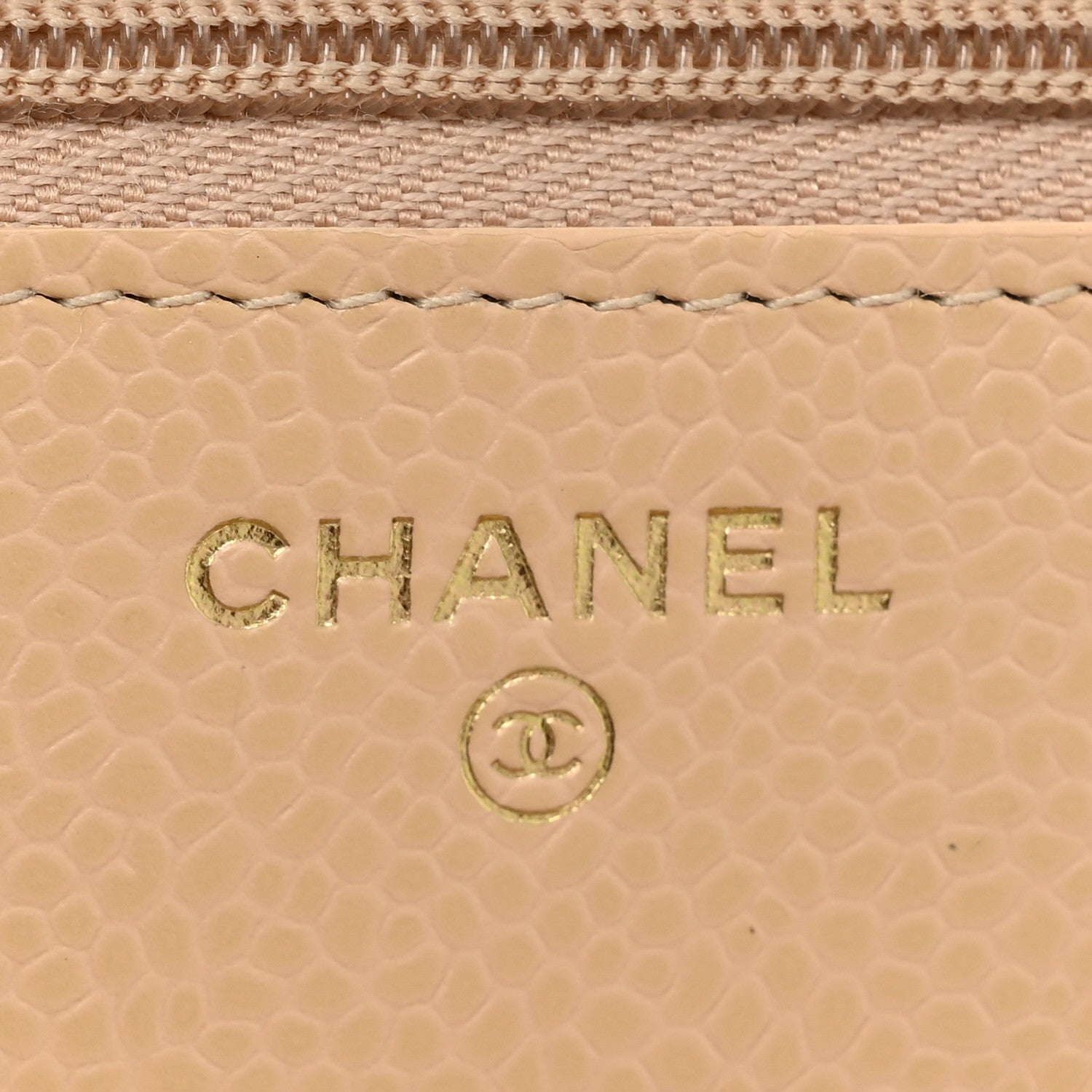 Chanel Caviar Quilted Wallet On Chain WOC Beige 6 of 10