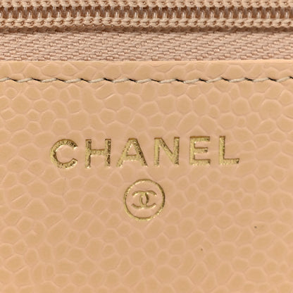 Chanel Caviar Quilted Wallet On Chain WOC Beige 6 of 10