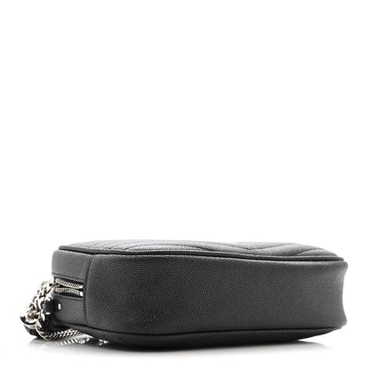 Saint Laurent Grain De Poudre Matelasse Monogram Mini Lou Camera Bag Black 4 of 13