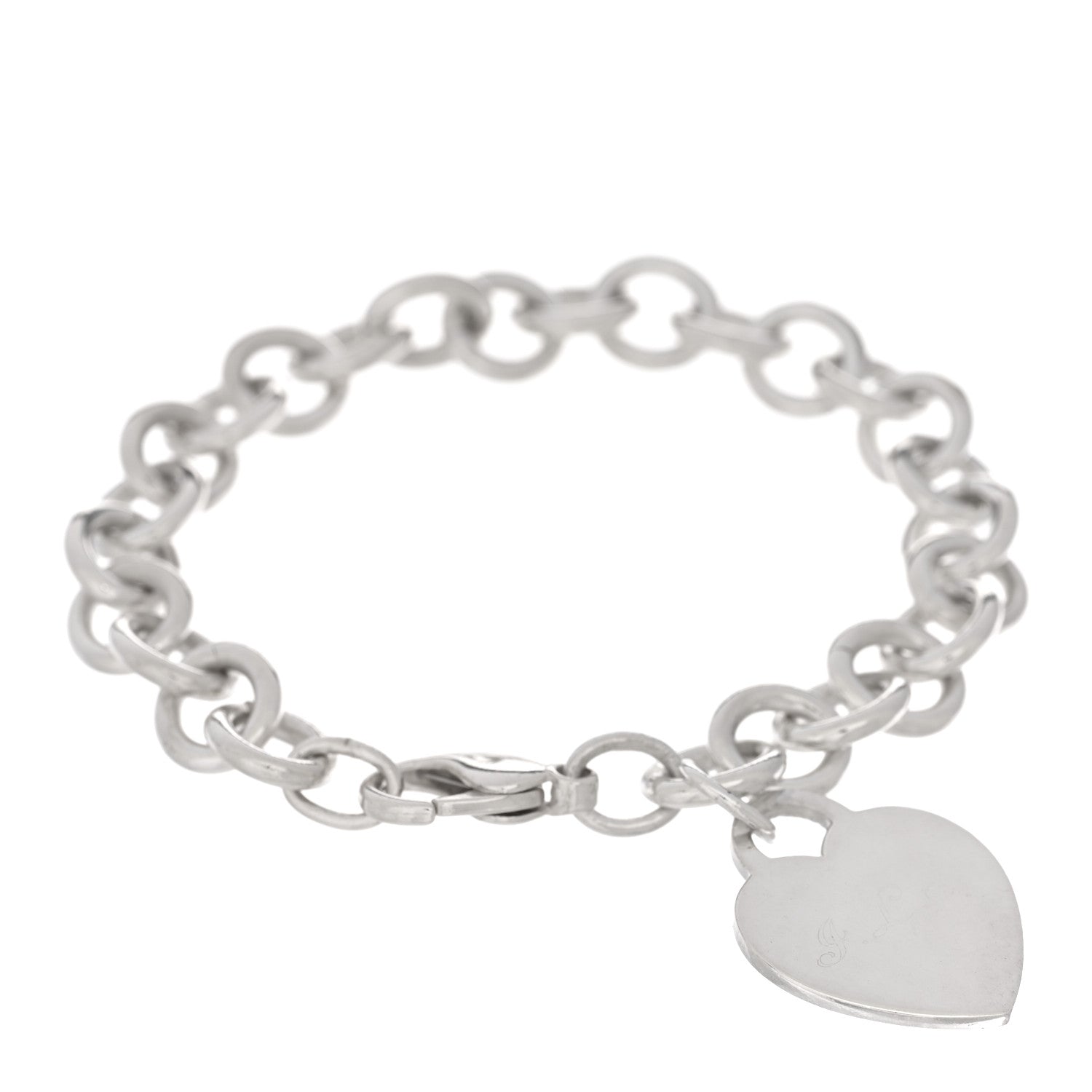 Tiffany Sterling Silver Heart Tag Charm Bracelet 1 of 4