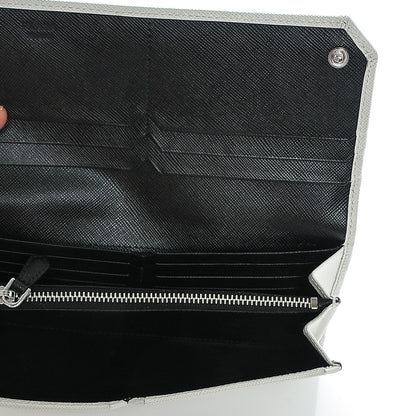 Prada Saffiano Corner Continental Flap Wallet Talco Black 5 of 6