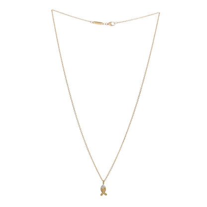 Chopard 18K Yellow White Gold Yellow Diamond Happy Fish Pendant Necklace 2 of 4