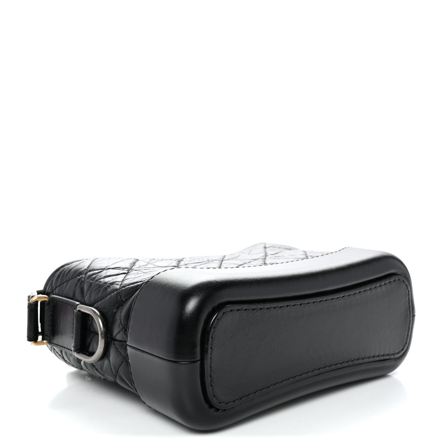 Aged Calfskin Quilted Small Gabrielle Hobo Black
