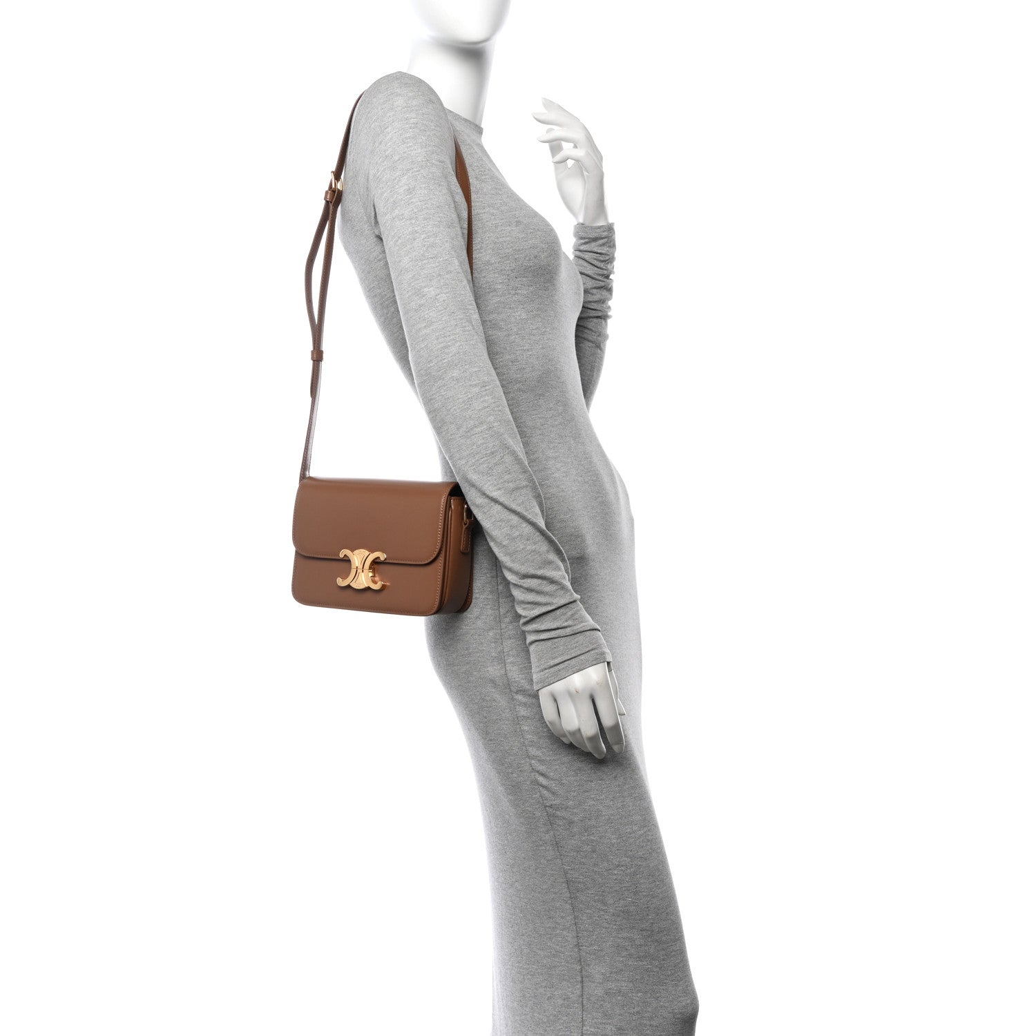 Celine Shiny Calfskin Teen Triomphe Bronze 2 of 12
