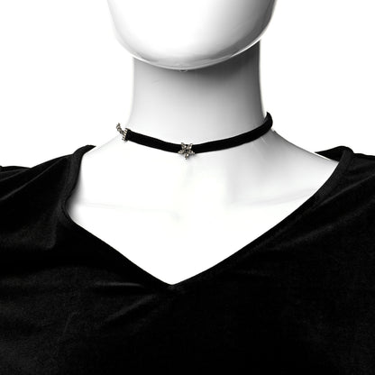 Christian Dior Velvet Crystal Star Choker Necklace Black 2 of 4