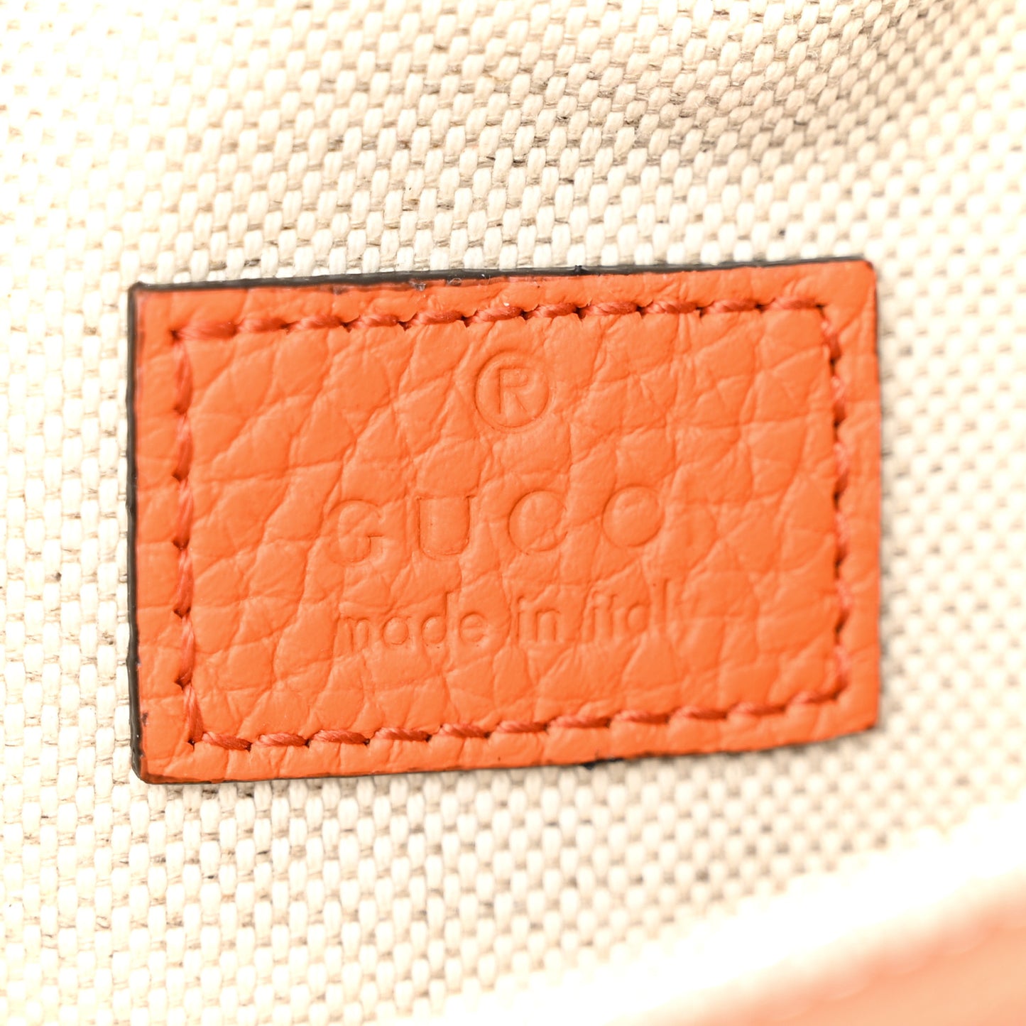 Piuma Calfskin Jumbo GG Embossed Small Belt Bag Good Orange