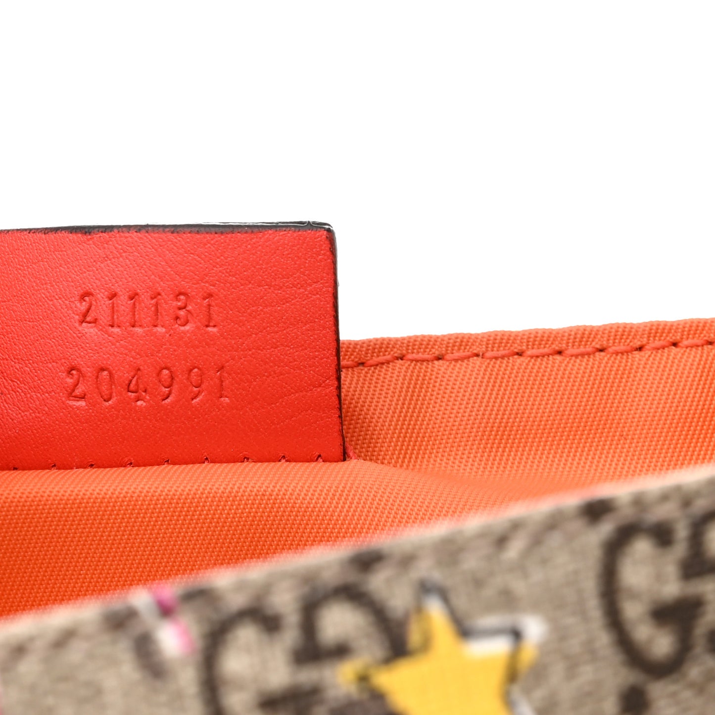 GG Supreme Monogram Space Cats Diaper Bag Orange