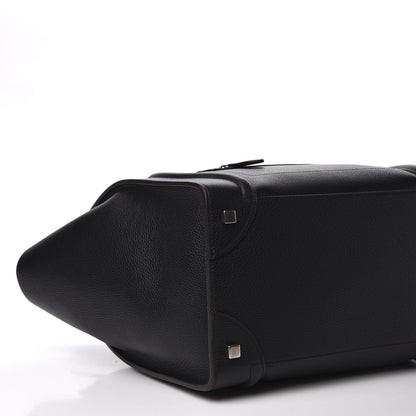 Celine Drummed Calfskin Mini Luggage Black 5 of 8