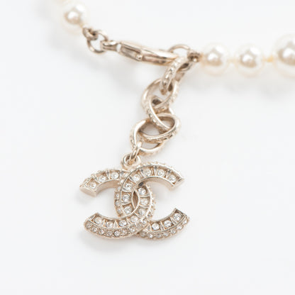 Chanel Pearl Baguette Crystal CC Bracelet Gold 6 of 6