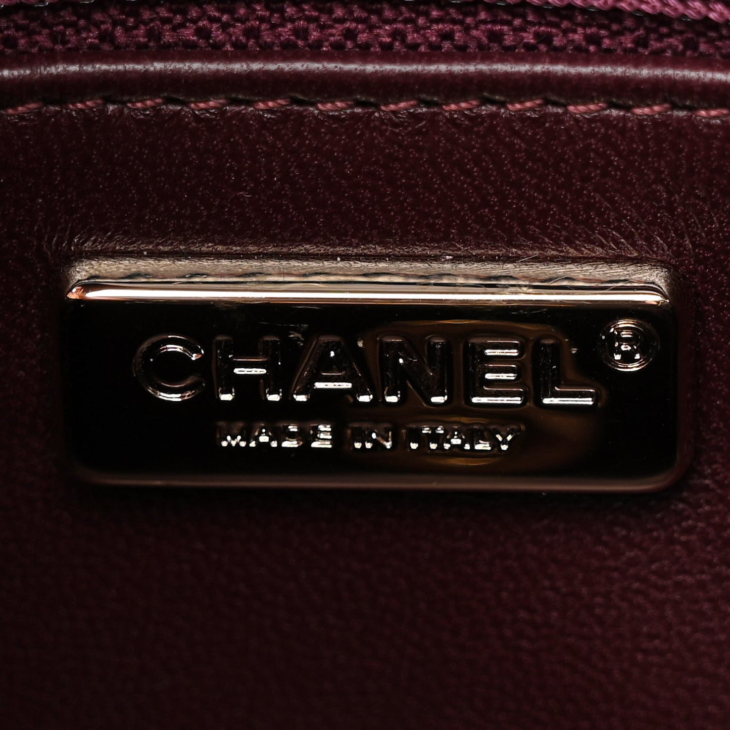 Lambskin Crystal Diamante Small Flap Burgundy