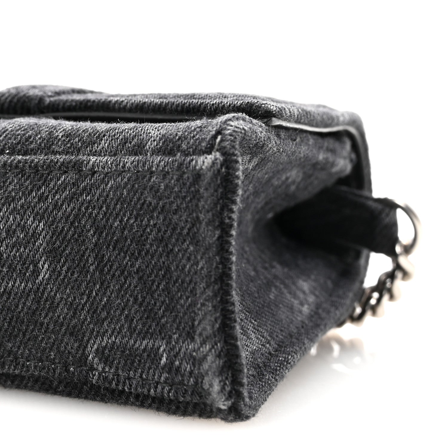 Balenciaga Denim BB Monogram Hourglass Chain Bag Black 9 of 9