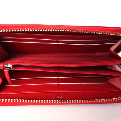 Chanel Caviar Quilted Filigree Zip Around Wallet Red 5 of 12