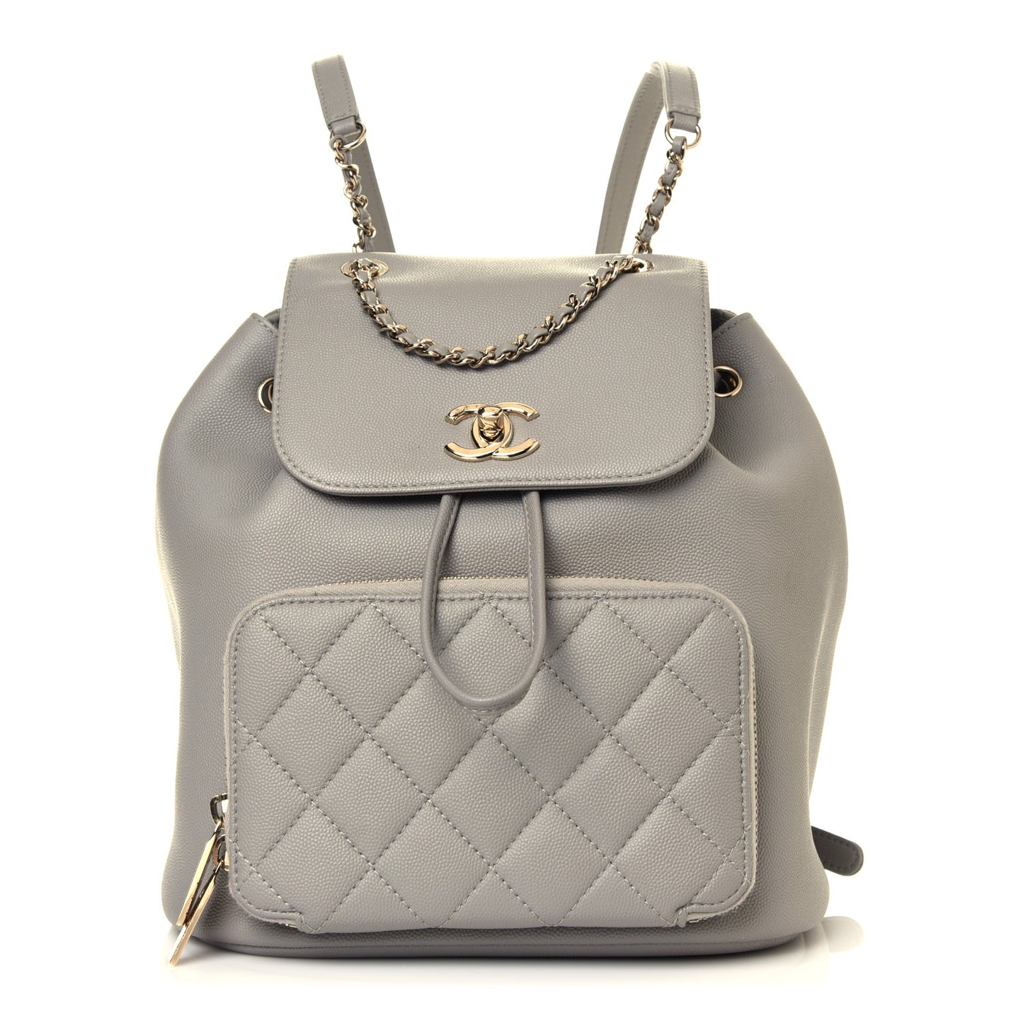 Caviar Quilted Business Affinity Backpack Grey