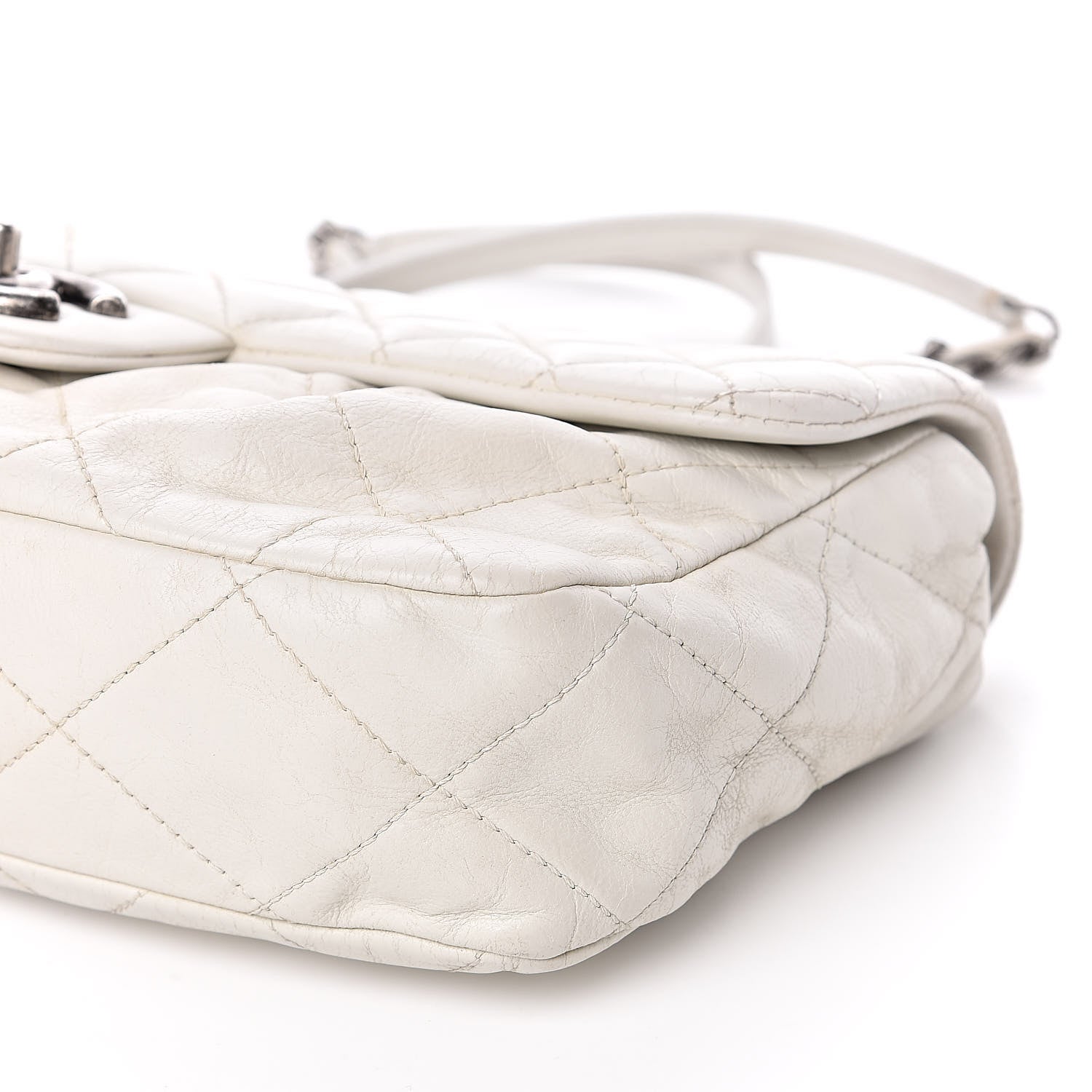 Chanel Calfskin Quilted East West Flap White 10 of 12