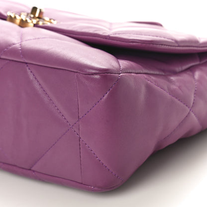 Chanel Goatskin Quilted Large Chanel 19 Flap Purple 9 of 10