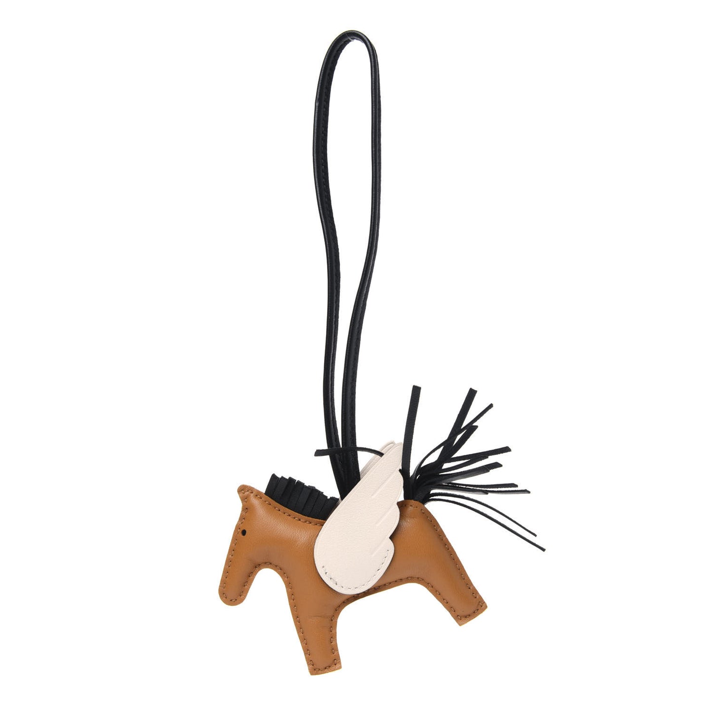 Milo Lambskin Grigri Rodeo Pegase Horse Bag Charm PM Sesame Black Nata