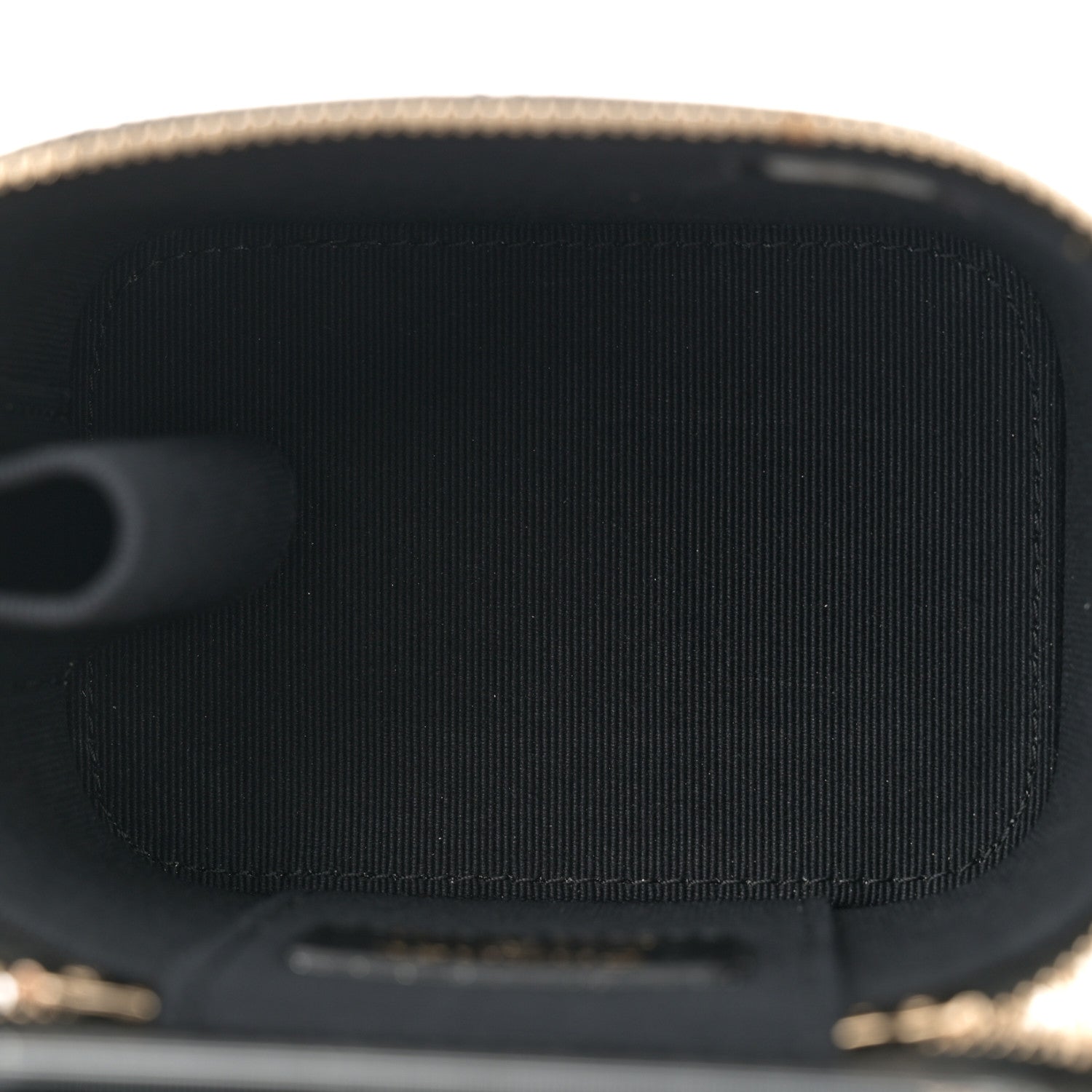 Chanel Lambskin Quilted Mini Vanity Case With Pearl Chain Black 5 of 11