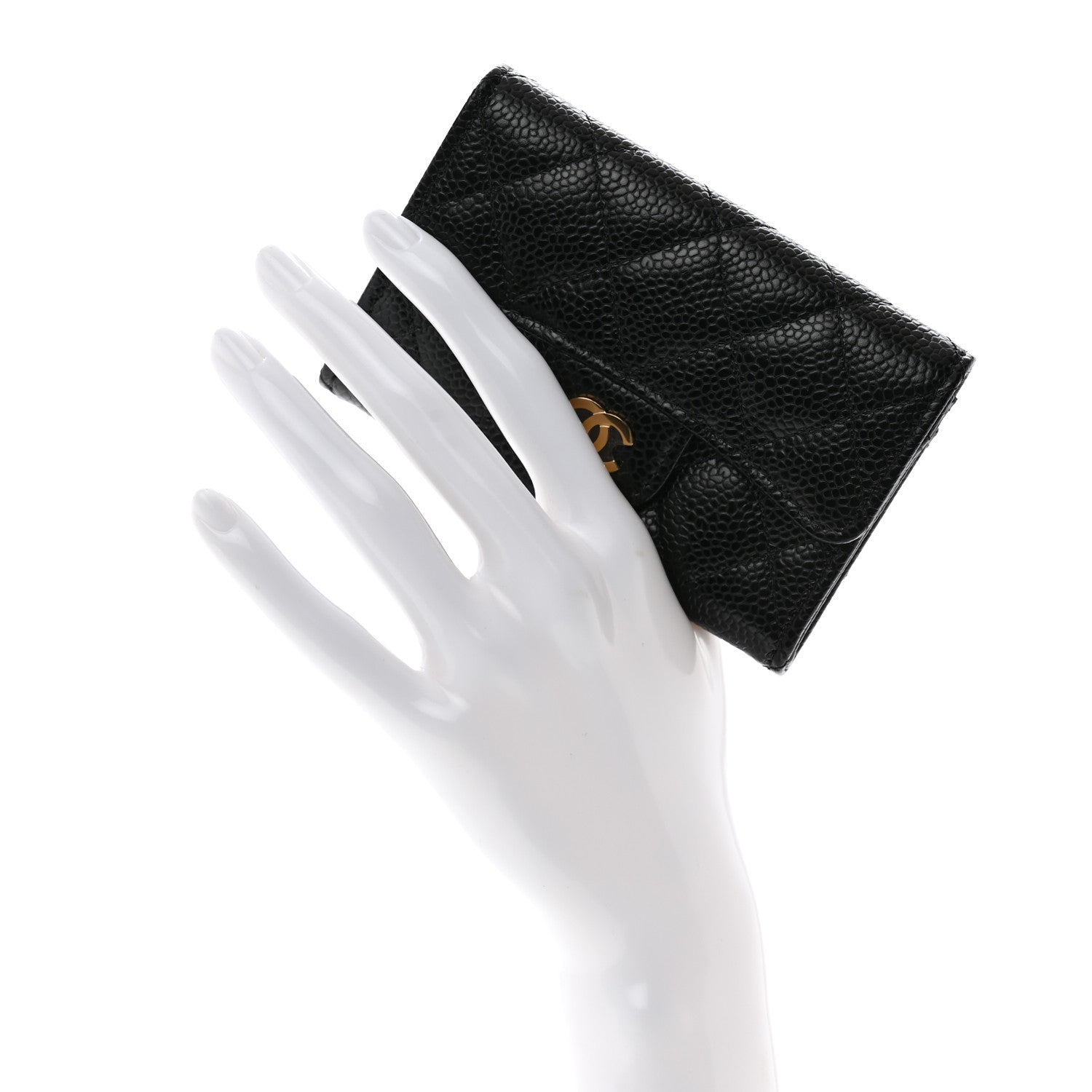 Chanel Caviar Quilted Flap Card Holder Wallet Black 2 of 9