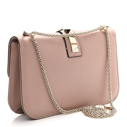 Valentino Garavani Vitello Medium Glam Lock Rockstud Flap Poudre 3 of 10