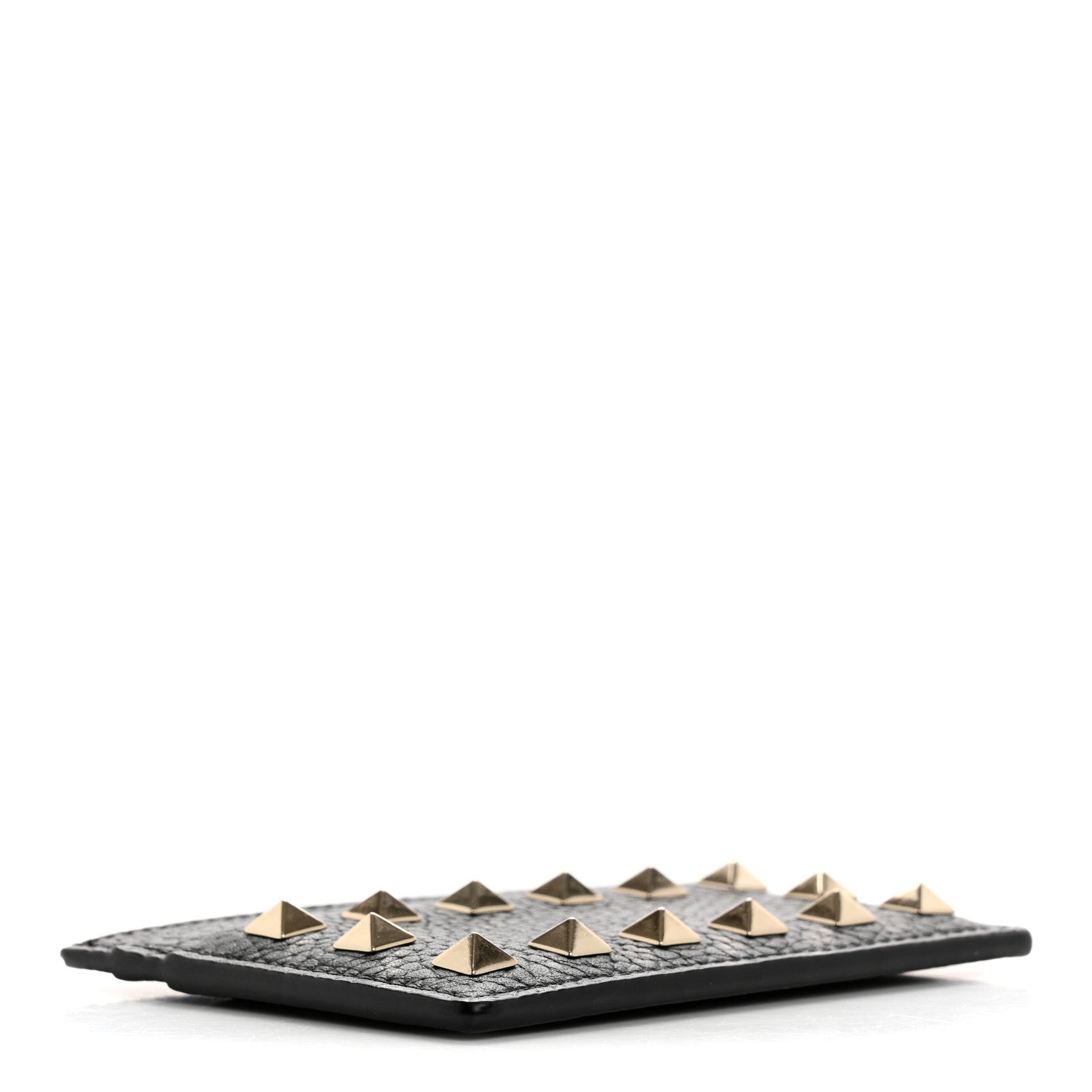 Valentino Garavani Pebbled Calfskin Rockstud Card Holder Black 4 of 7