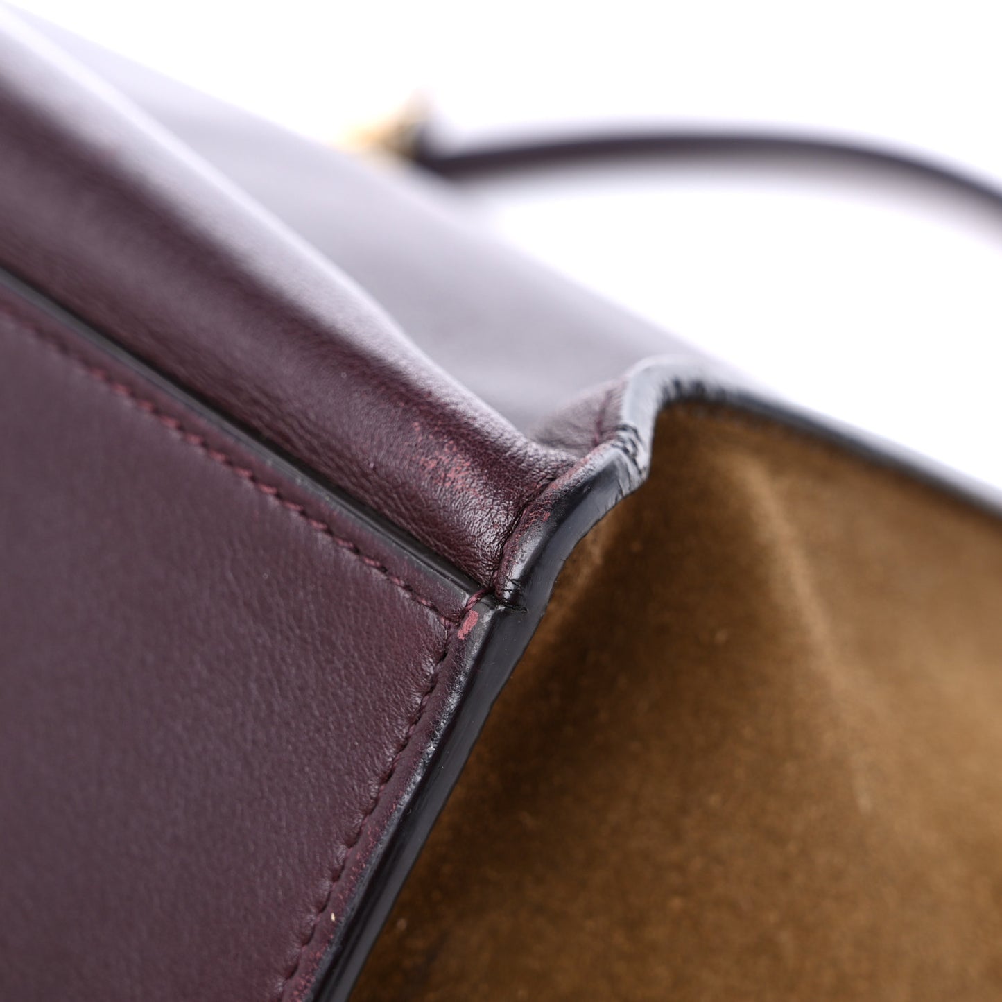 Calfskin Suede Tri-Color Medium Trapeze Burgundy