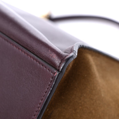 Celine Calfskin Suede Tri-Color Medium Trapeze Burgundy 10 of 15
