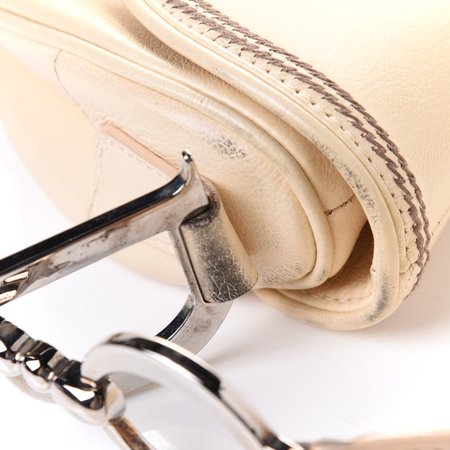 Christian Dior Grained Calfskin Saddle Bag Beige 19 of 19