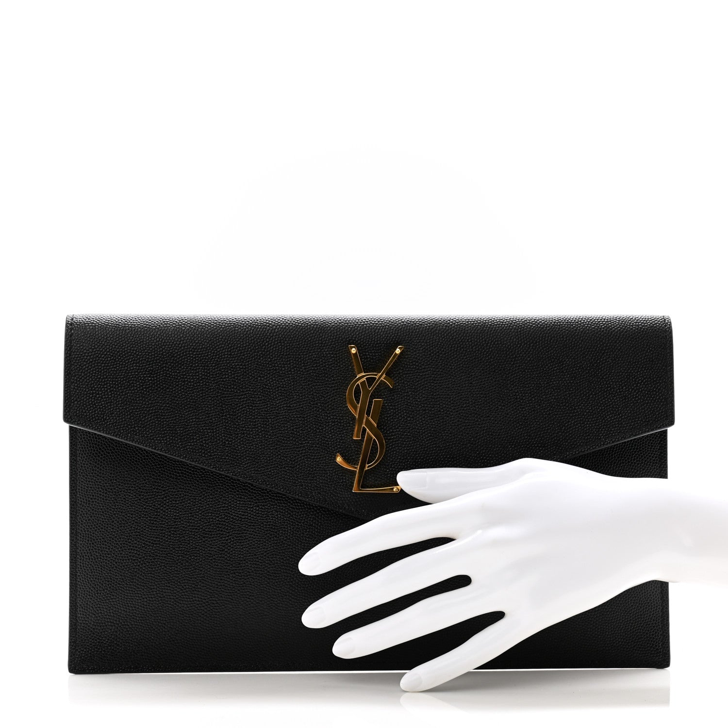 Saint Laurent Grain De Poudre Uptown Pouch Black 2 of 9