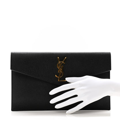 Saint Laurent Grain De Poudre Uptown Pouch Black 2 of 9