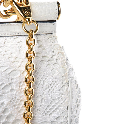 Dolce & Gabbana Calfskin Lace Small Miss Sicily Satchel White 12 of 12