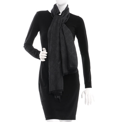 Gucci Wool Silk Diamante Woven Shawl Dark Grey 2 of 6