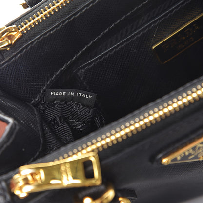 Prada Saffiano Lux Mini Galleria Double Zip Tote Black 6 of 11