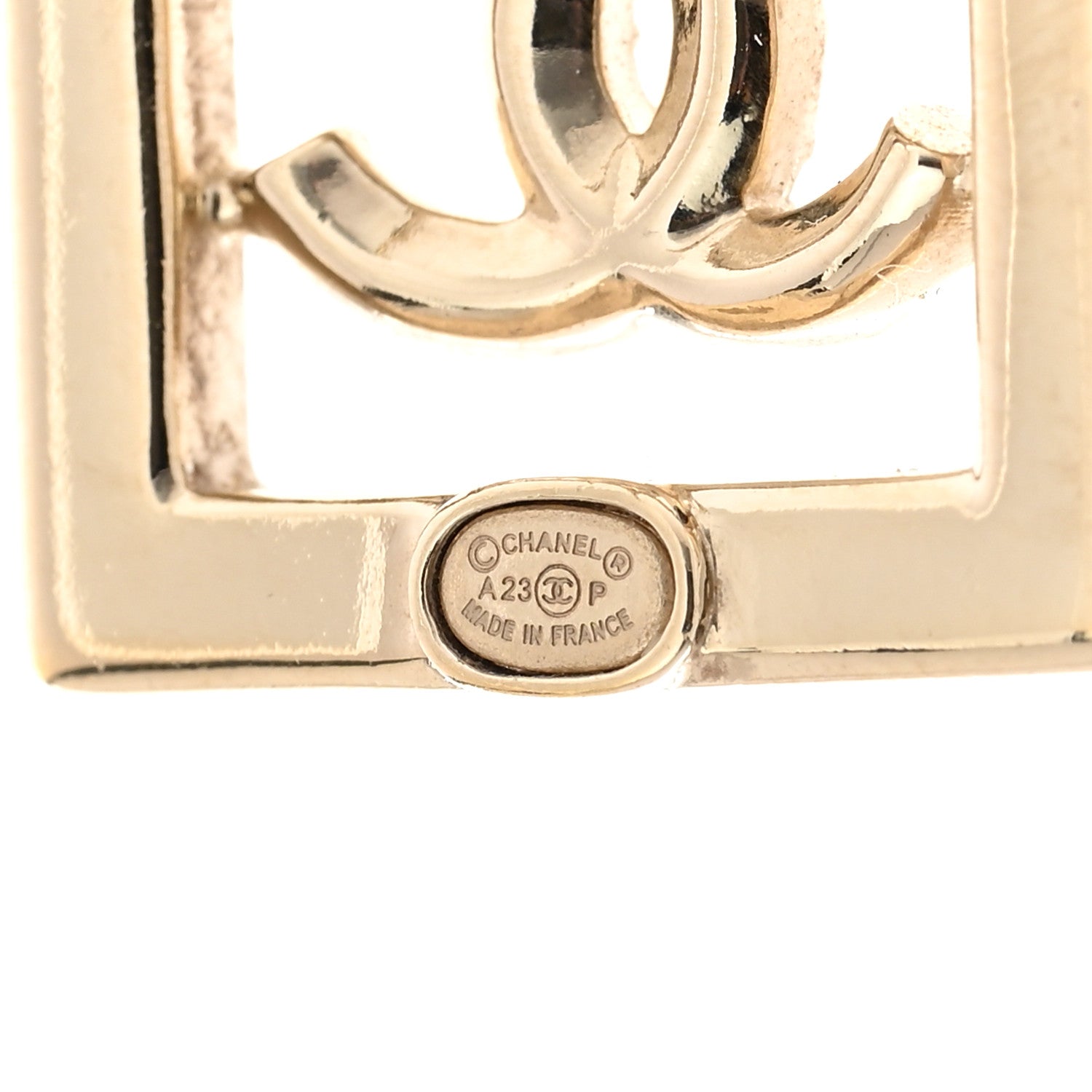 Chanel Metal Crystal Square CC Earrings Gold 4 of 7