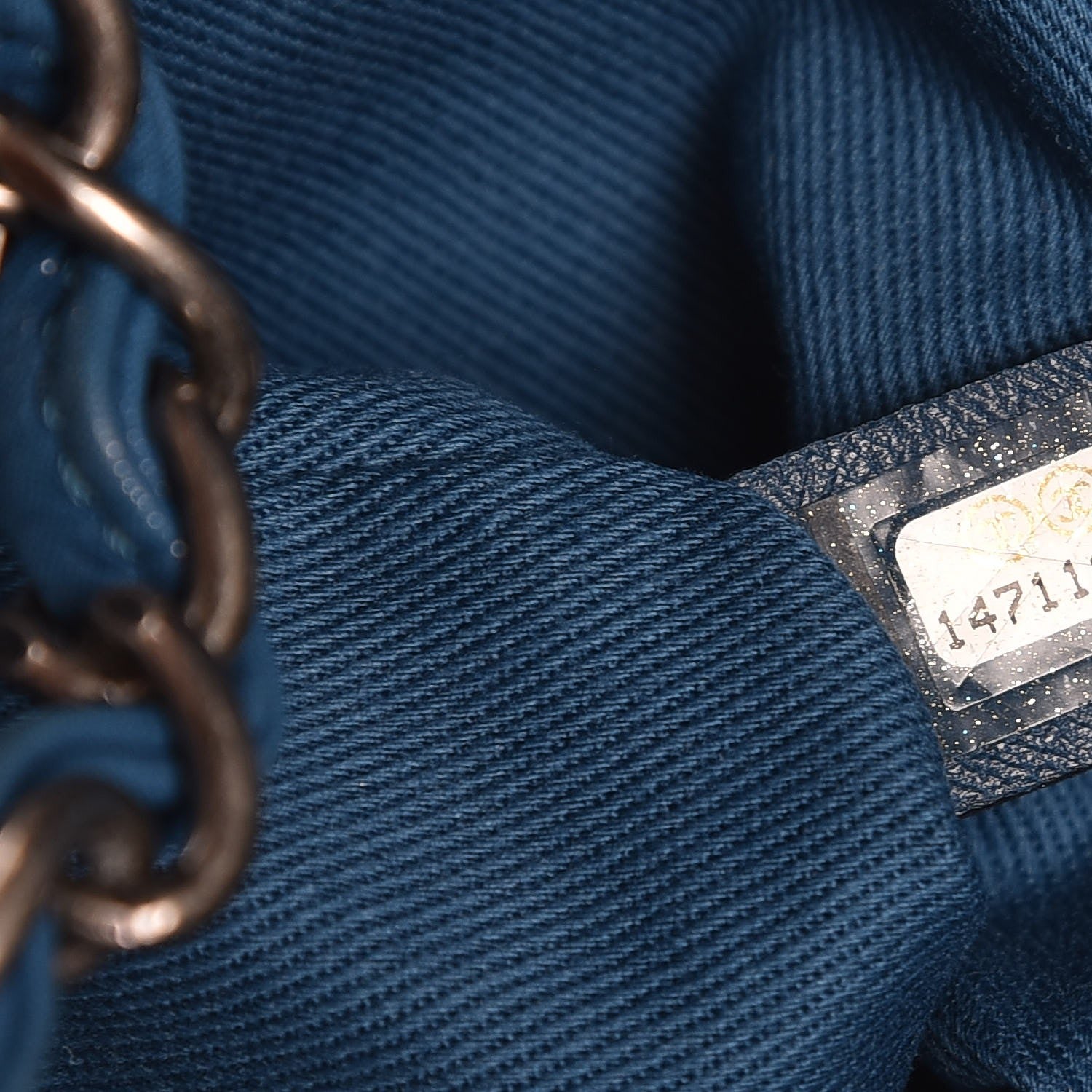 Chanel Iridescent Calfskin Medium Just Mademoiselle Bowler Blue 8 of 8