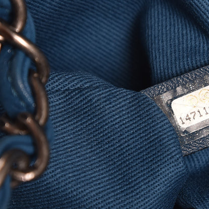 Chanel Iridescent Calfskin Medium Just Mademoiselle Bowler Blue 8 of 8