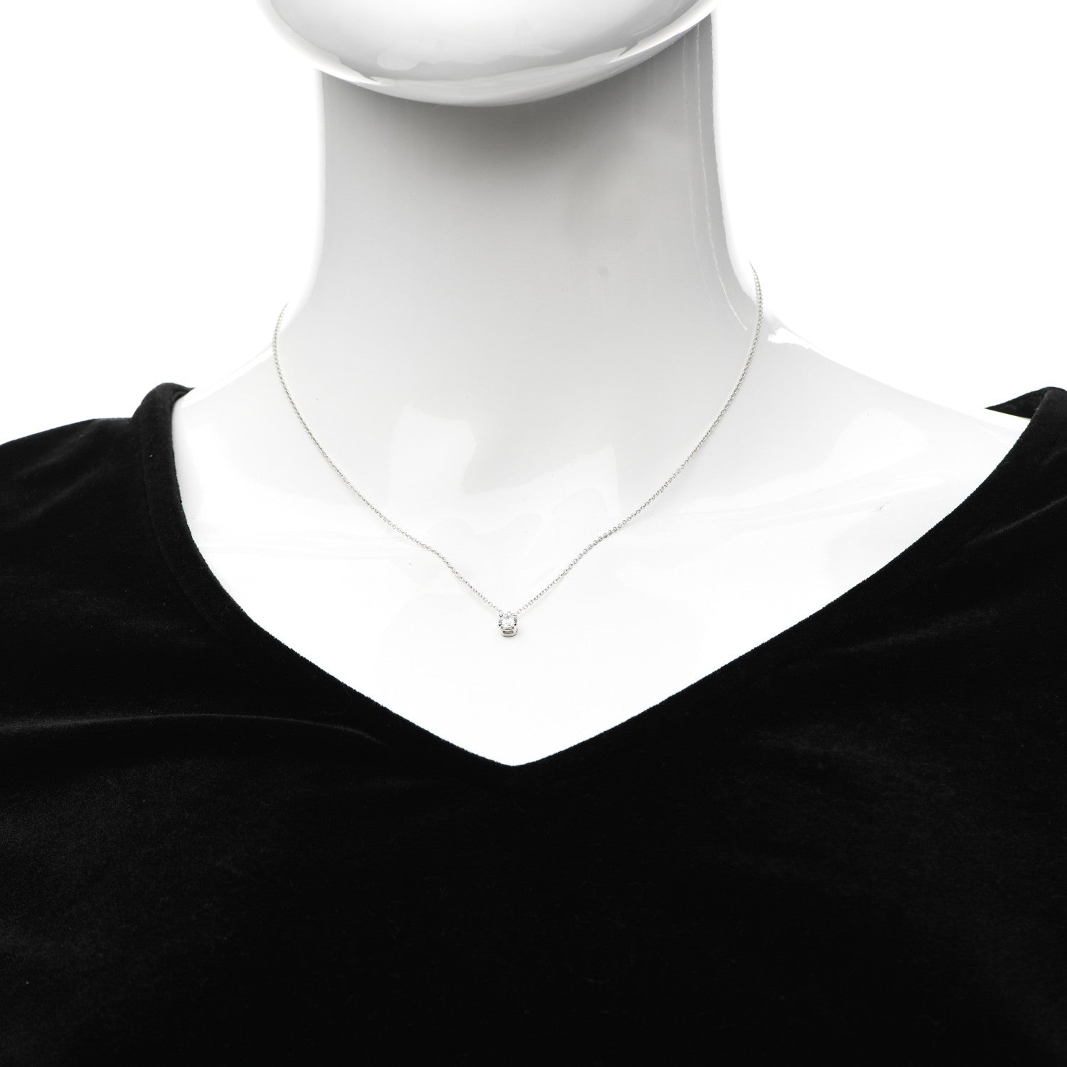 Tiffany Platinum Diamond .28ct Solitaire Pendant Necklace 2 of 6