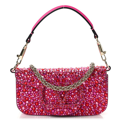 Valentino Garavani Crystal Vlogo Small Loco Shoulder Bag Pink PP 1 of 9