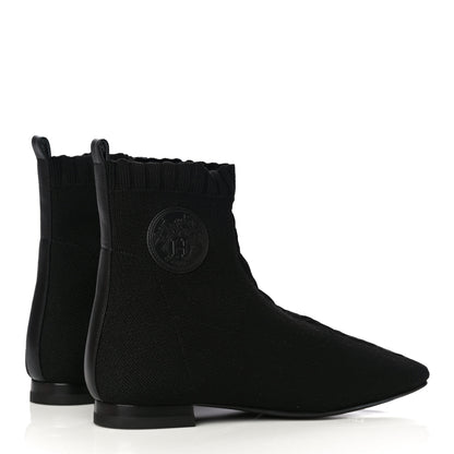 Hermes Knit Calfskin Duo Ankle Boots 35.5 Black 3 of 11