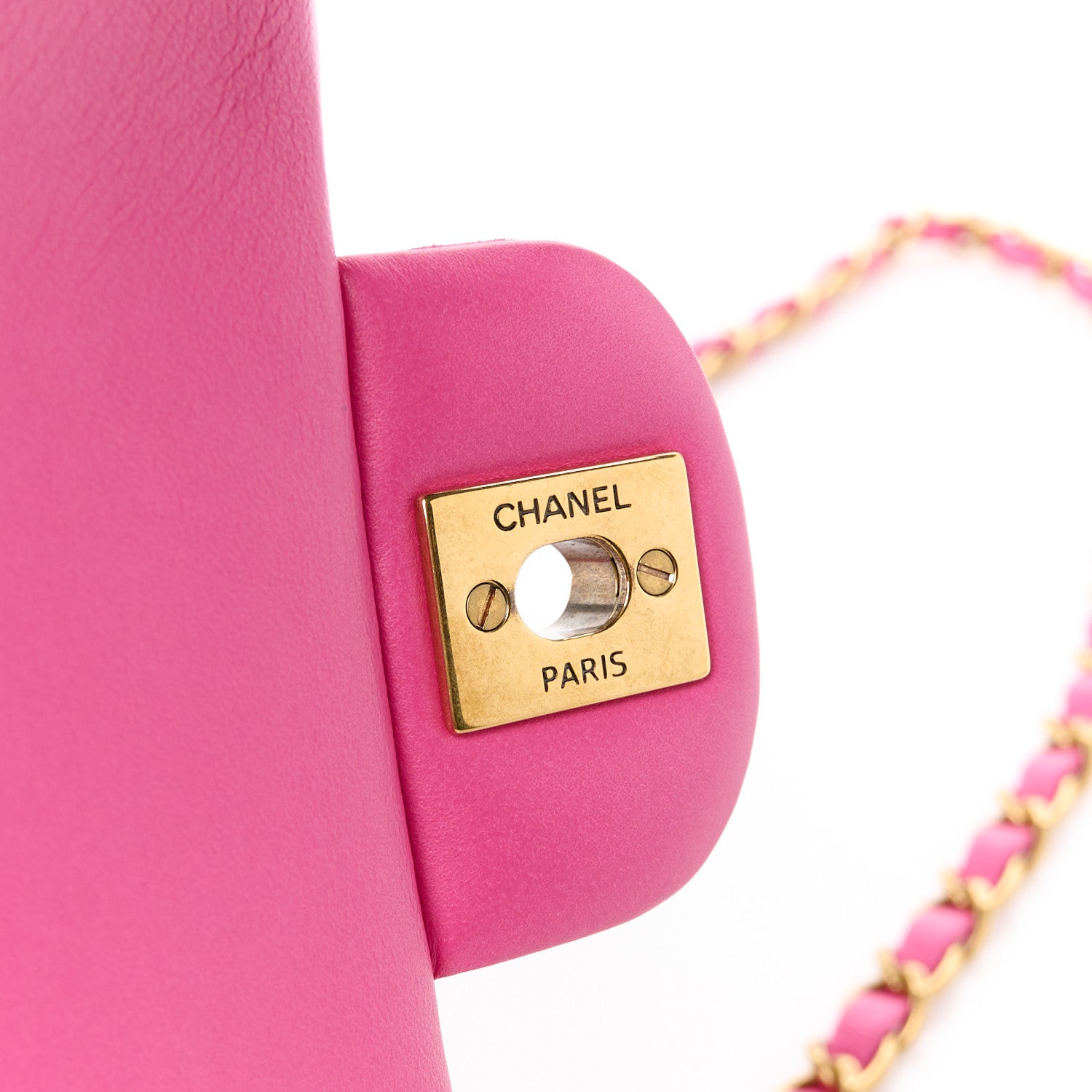 Chanel Lambskin Chevron Quilted Mini Rectangular Flap Pink 7 of 11