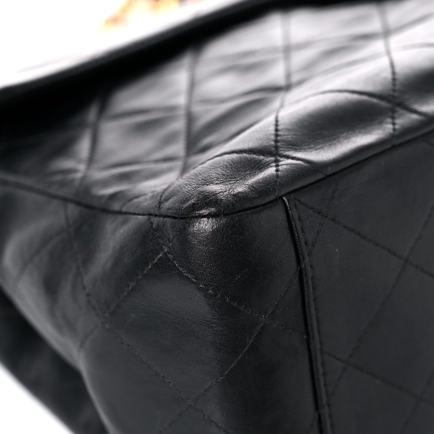 Lambskin Quilted XL Jumbo Single Flap Black