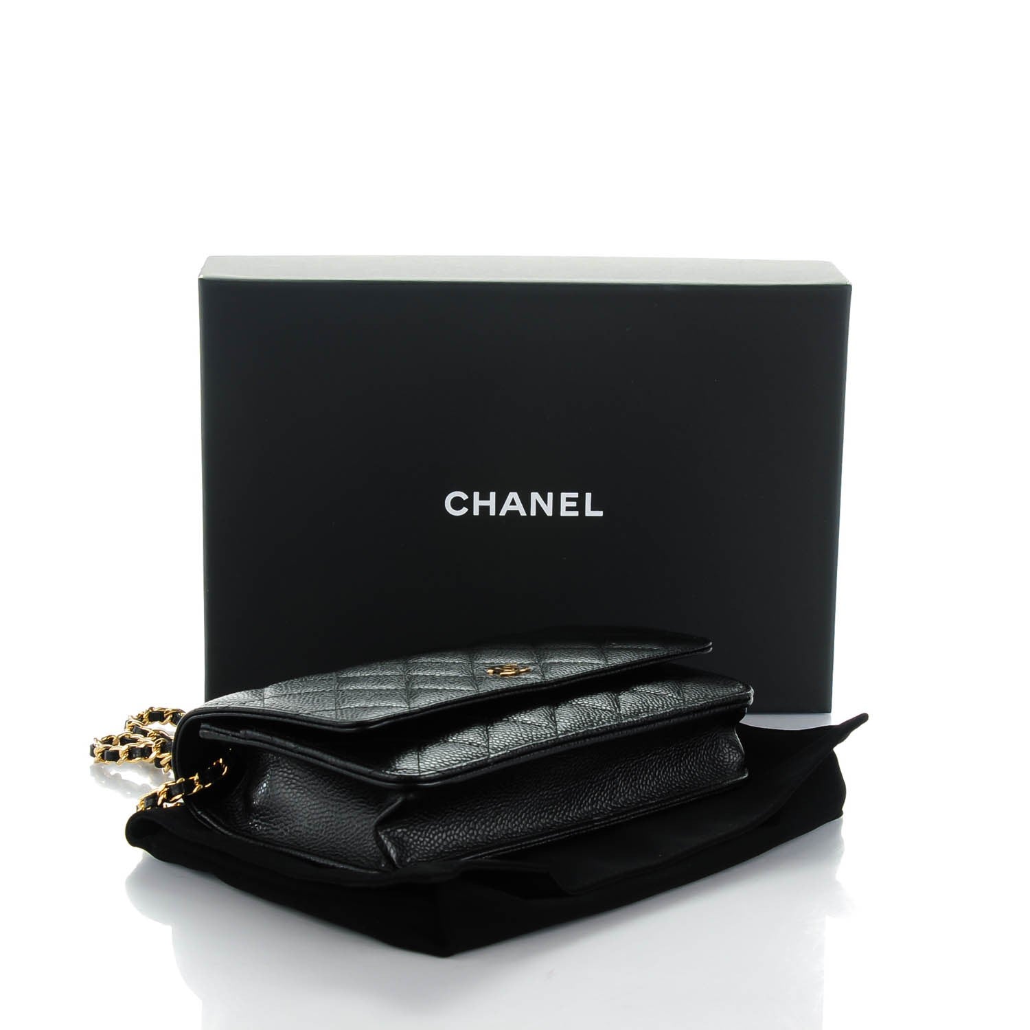 Chanel Caviar Quilted Wallet On Chain WOC Black 4 of 8