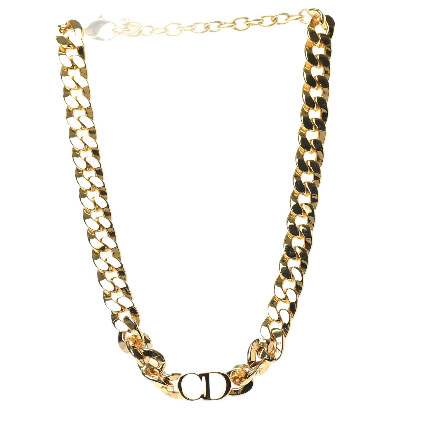 Metal CD Choker Necklace Gold