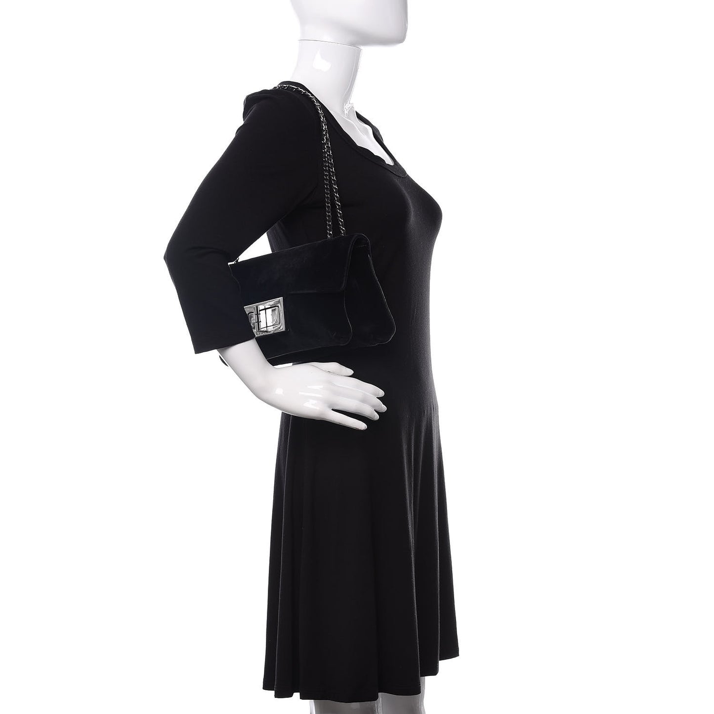 Velvet Small Mademoiselle Flap Black