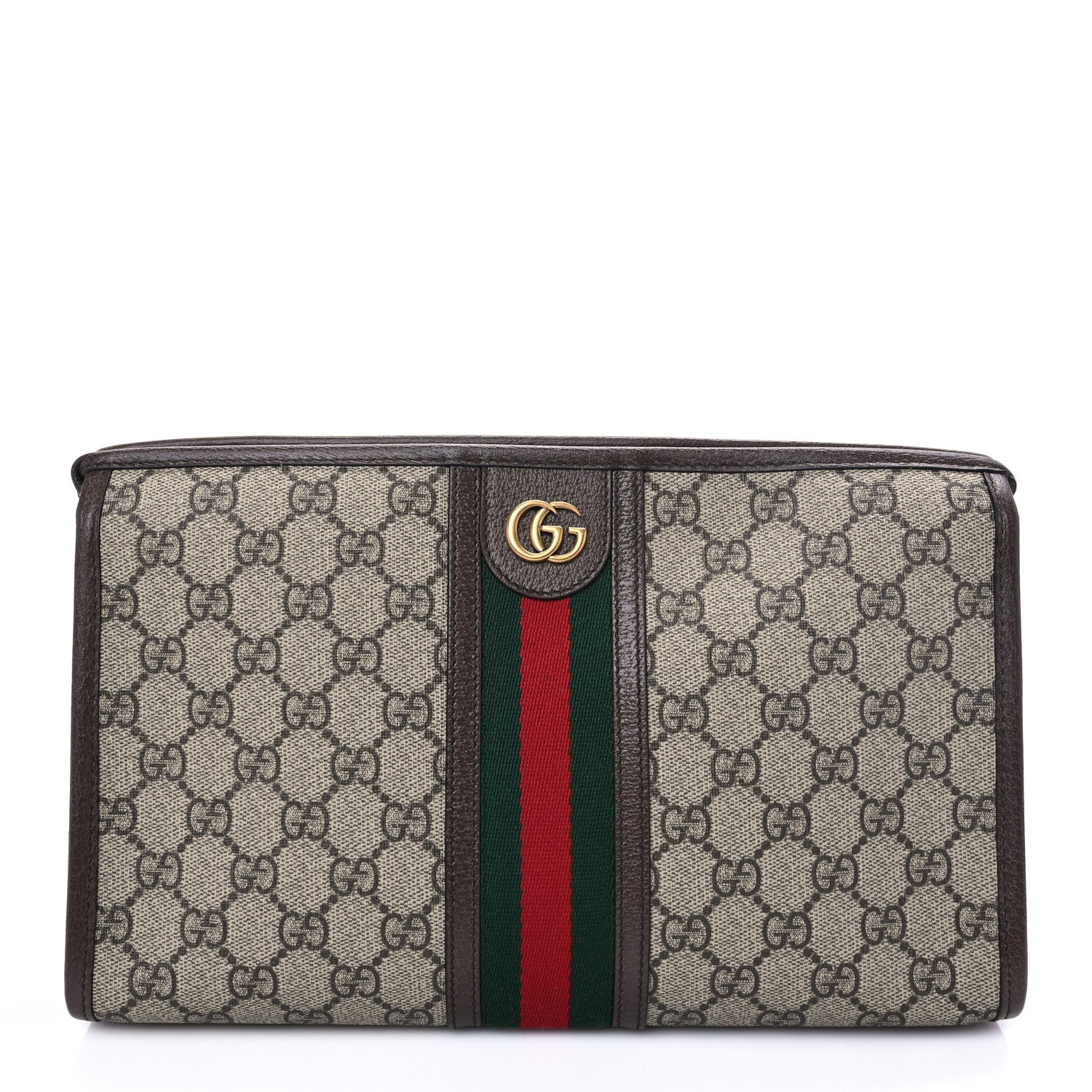 Gucci GG Supreme Monogram Web Toiletry Case Brown 1 of 6