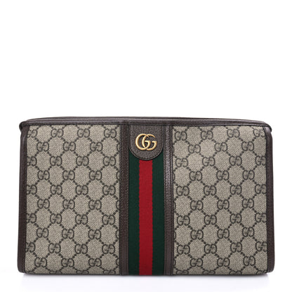 Gucci GG Supreme Monogram Web Toiletry Case Brown 1 of 6