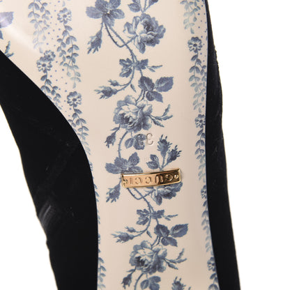 Gucci Softy Velvet Malaga Kid GG Victoire 55mm Ankle Boots 39 Black 5 of 6