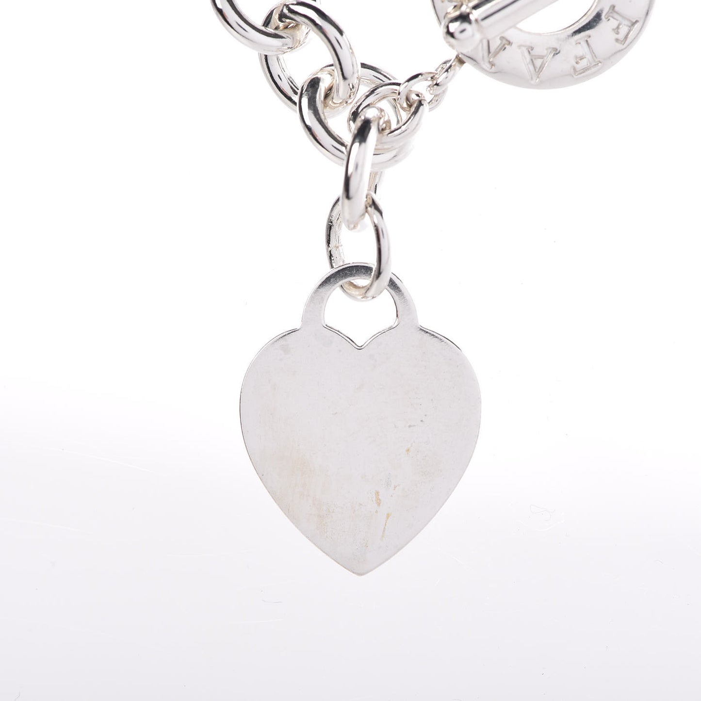 Sterling Silver Heart Tag Toggle Necklace
